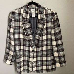 Vintage Plaid Blazer Size 14 Petite